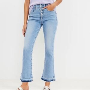 Loft High Rise Kick Crop Denim Jeans Size 10 30 NEW NWT